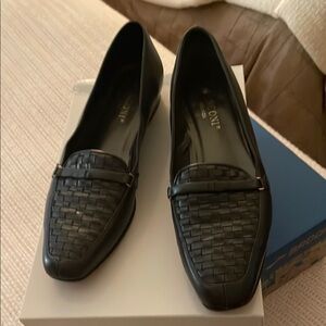 Dark Gray Rangoni Firenze Woven Leather Loafers